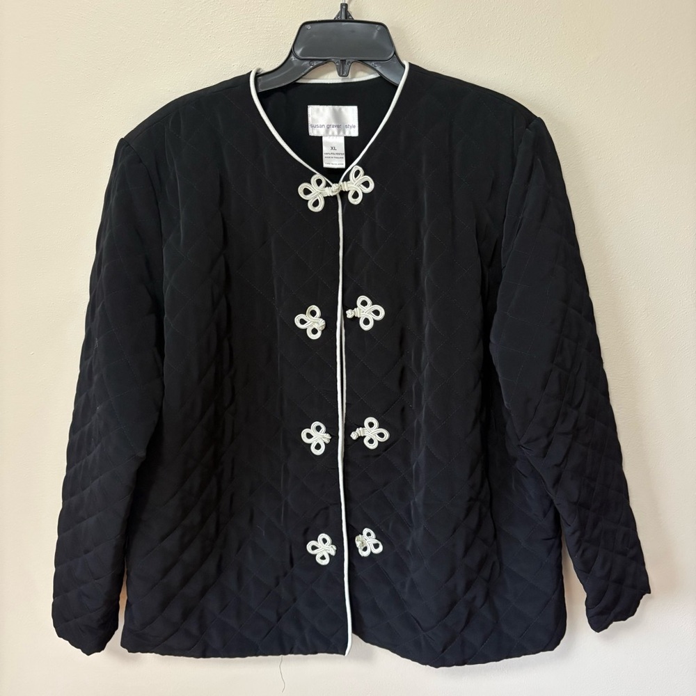 Susan Graver Quilted Mandarin Style Jacket XL